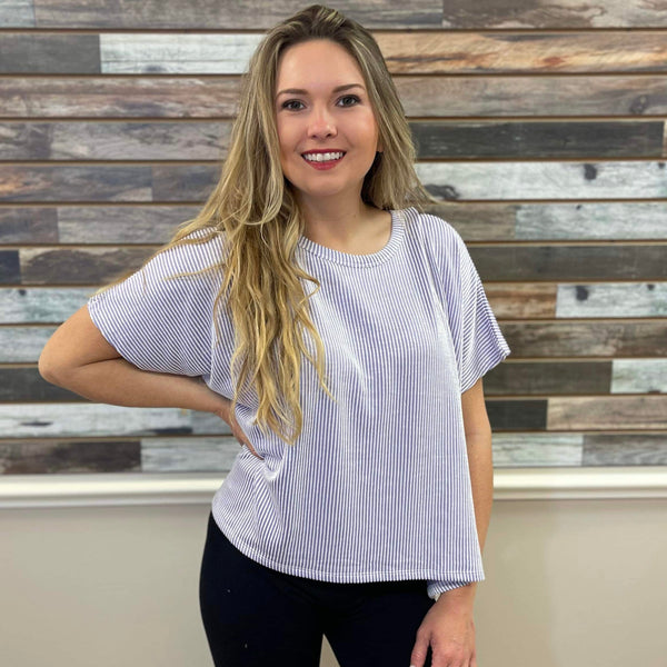 Ribbed Boxy Top - Southern Grace Boutique 