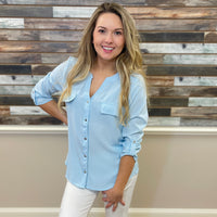 Striped 3/4 Sleeve Top - Southern Grace Boutique 
