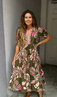 Paisley Pattern Midi Dress