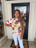 Printed Puff Sleeve Top