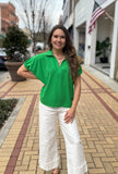 Split Collar Top - Southern Grace Boutique 
