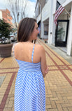 Lt Blue Striped Maxi - Southern Grace Boutique 