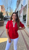 Tricia Red Top - Southern Grace Boutique 