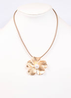 Louise Flower Cord Necklace MATTE GOLD - Southern Grace Boutique 