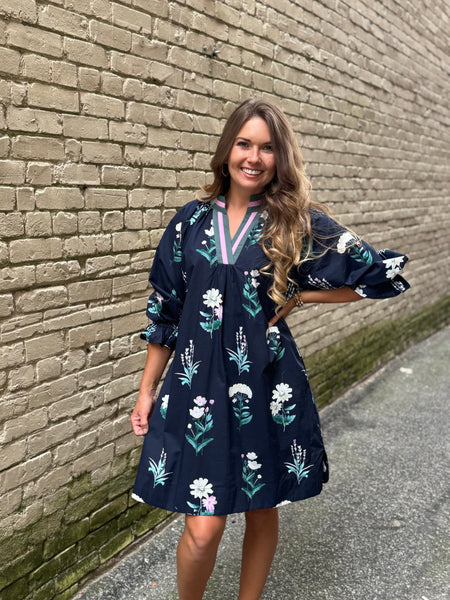 Midnight Floral Tunic Dress - Southern Grace Boutique 