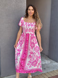 Pink Floral Midi - Southern Grace Boutique 