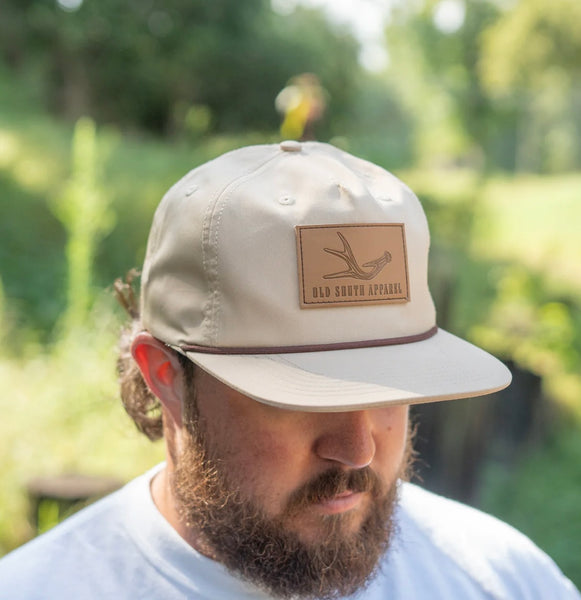 Single Antler Leather Patch Hat