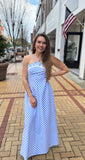 Lt Blue Striped Maxi - Southern Grace Boutique 