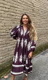 Plum Border Print Midi - Southern Grace Boutique 