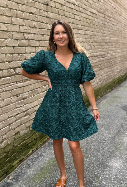 Jacquard Dress - Southern Grace Boutique 
