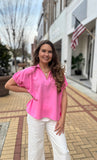 Split Collar Top - Southern Grace Boutique 