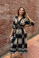 Tile Print Midi Dress