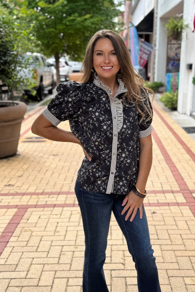 Evelyn Floral Top - Southern Grace Boutique 