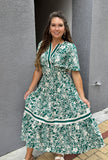 Green Tiered Midi Dress