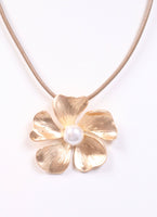 Louise Flower Cord Necklace MATTE GOLD - Southern Grace Boutique 