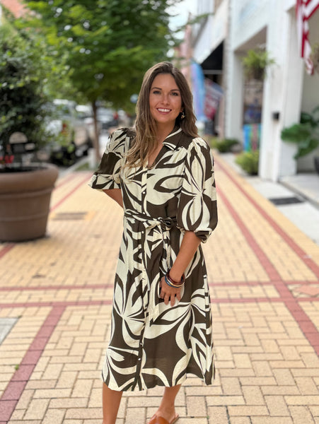 Abstract Shirt Dress - Southern Grace Boutique 