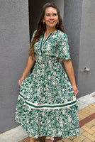 Green Tiered Midi Dress