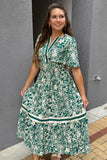 Green Tiered Midi Dress