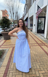Lt Blue Striped Maxi - Southern Grace Boutique 