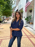 Jacquard V-Neck Top