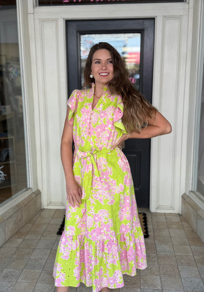 apple green midi dress Out Of Town Green Apple Print Midi Dress, X-Small - The Mint Julep Boutique