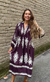 Plum Border Print Midi - Southern Grace Boutique 