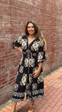Tile Print Midi Dress