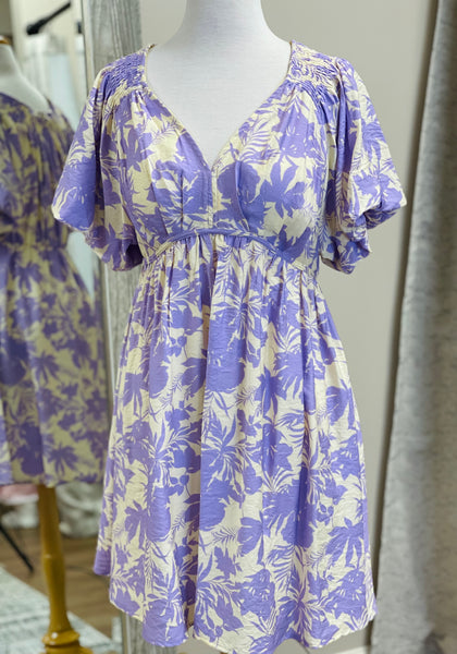 Lilac V-Neck Dress - Southern Grace Boutique 