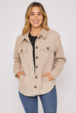Corduroy Shacket Beige - Southern Grace Boutique 