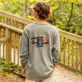 Barrel Fire LS Tee Grey - Southern Grace Boutique 