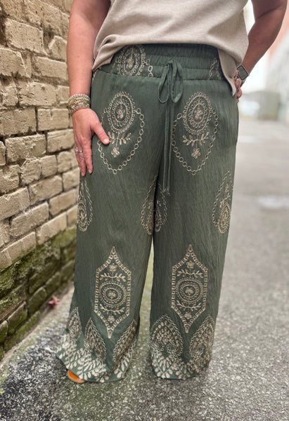 Olive Wide Leg Pant