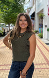 Olive Cable Knit Sweater