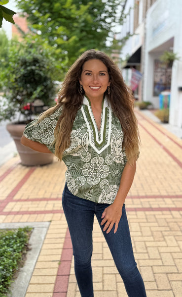 Olive Caftan Top