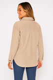 Corduroy Shacket Beige - Southern Grace Boutique 