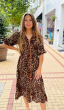 Leopard Zip Front Dress - Southern Grace Boutique 