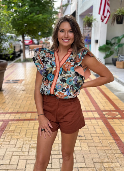 Amber V-Neck Blouse - Southern Grace Boutique 