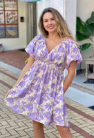 Lilac V-Neck Dress - Southern Grace Boutique 