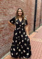 Satin Floral Maxi Dress