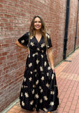 Satin Floral Maxi Dress