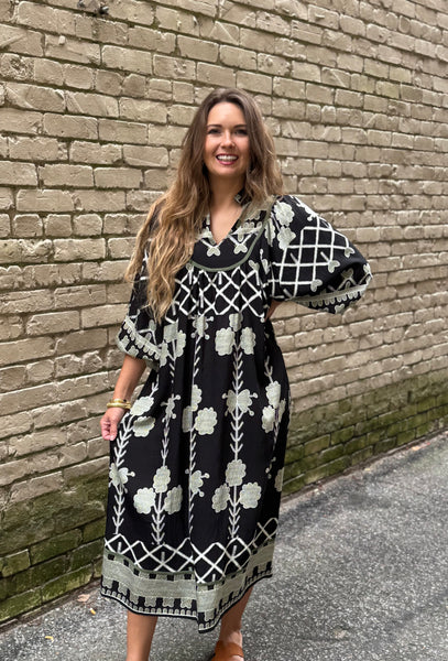 Tribal Print Midi Dress - Southern Grace Boutique 