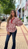 Watercolor V-Neck Top