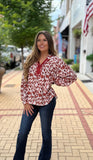 Watercolor V-Neck Top
