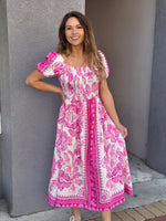 Pink Floral Midi - Southern Grace Boutique 
