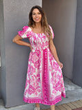 Pink Floral Midi - Southern Grace Boutique 