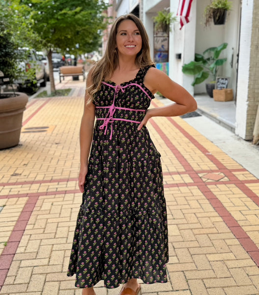 Black Floral Dress - Southern Grace Boutique 