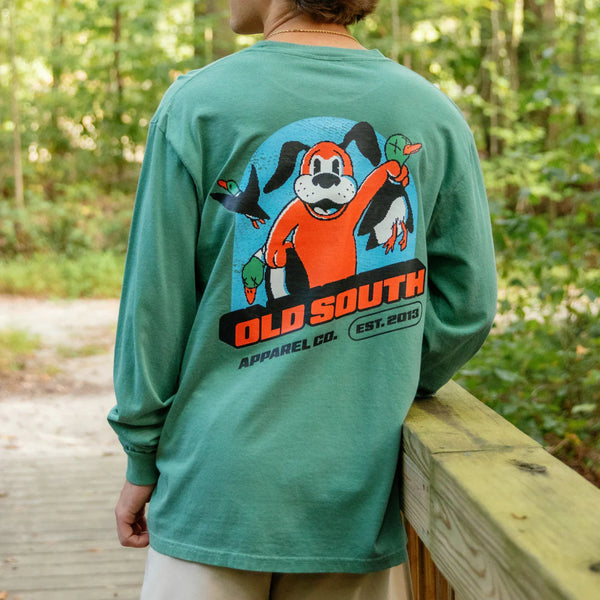 Pixeled Duck Hunt LS Tee, Lt Green
