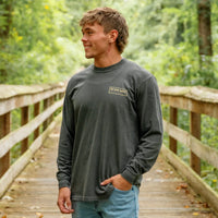 Thicket Camo Dog Outline LS Tee, Pepper