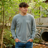 Deer LS Tee, Granite - Southern Grace Boutique 