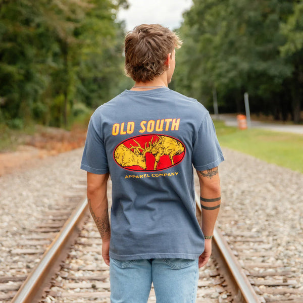 Fighting Bucks Tee, Denim