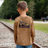 Toddler Trackhoe LS Tee, Coyote Brown - Southern Grace Boutique 